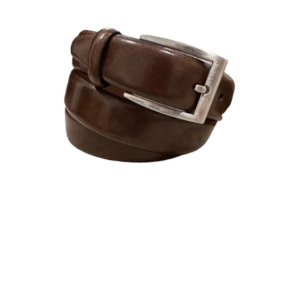 Jos A Bank Leather Belt Mens Smooth Adjustable Brown 43 - Picture 2 of 5